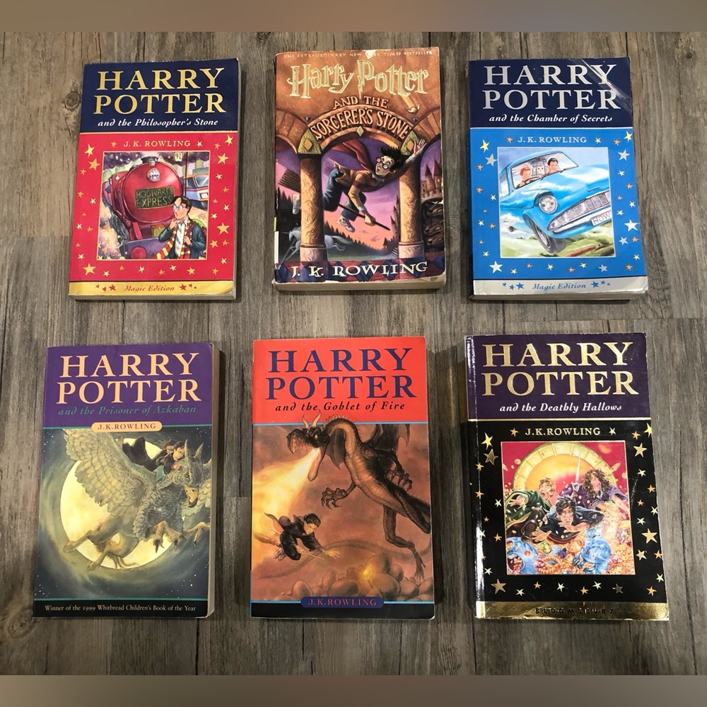 Harry Potter Paperback 6 Book Set First Editions, Magic Editions Varies